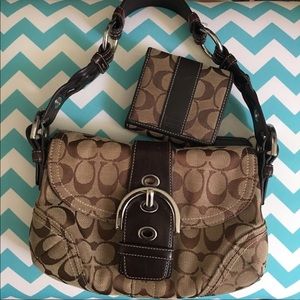 Coach Signature C Purse and Wallet Set Brown